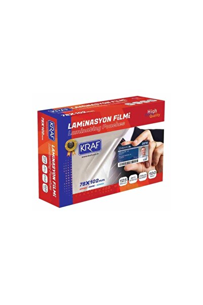 KRAF LAMİNASYON FİLMİ PARLAK 78X102mm 125 MİC 100'LÜ 2127