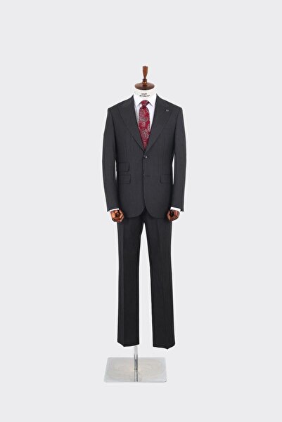 Kadir Büyükkaya Kırlangıç Yaka İki Düğmeli Erkek Takım Elbise-KAW1346W