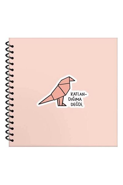 KESKİN COLOR Caiet de note cu copertă rigidă 16x15 cu autocolant Sprial cu dungi - Era ceea ce am pliat