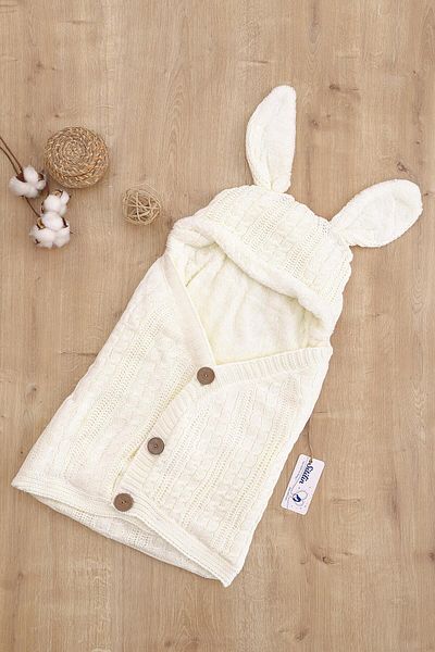 Sitilin Girl Boy Baby Rabbit Ear Buttoned Cream Baby Swaddle Swaddle Stl6817