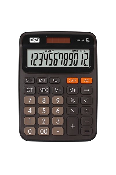 KRAF 12 HANE MASAÜSTÜ HESAP MAKİNESİ HM-185 BN KAHVERENGİ