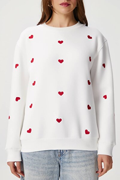 Ritnice Γυναικείο φούτερ Pretty White Red Tiny Heart