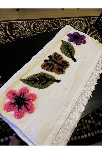 Fiesta Punch Embroidery Hand Face Towel