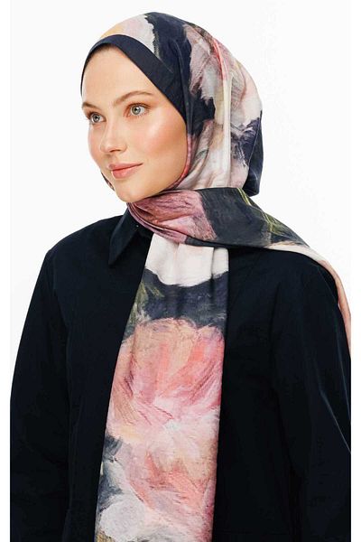 VALORSCARF Rose Pattern Cotton Silk Shawl