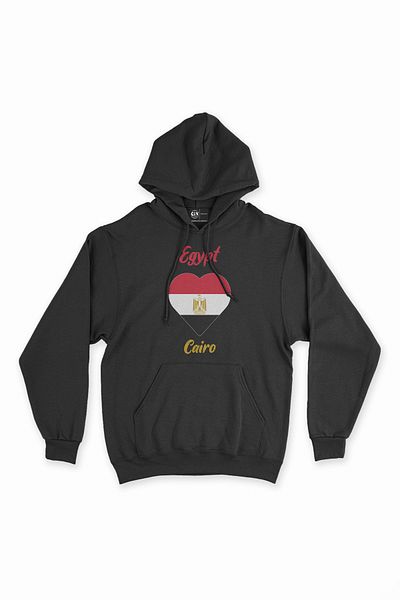 Cix Hanorac negru cu hanorac cu inimă steagul egiptean din Cairo