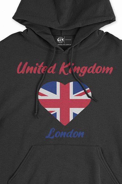 Cix Hanorac negru Oxford England Flag Heart