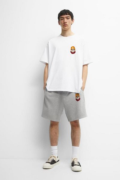 Pink Sky Men's Dog Printed Tshirt Shorts Set