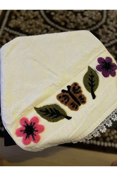 Fiesta Punch Embroidery Hand Face Towel