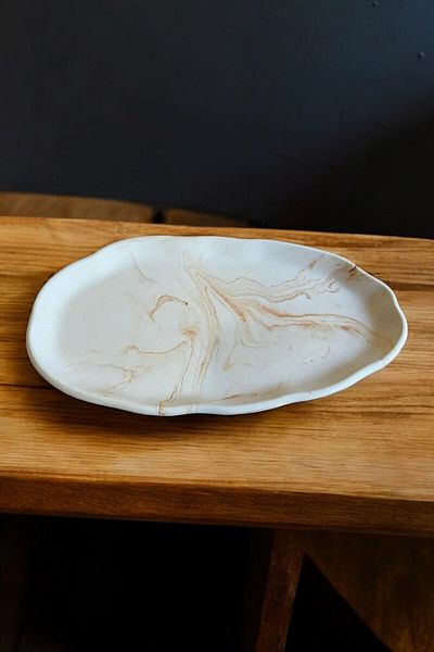 F&D Marble Embroidered Decorative Concrete Tray