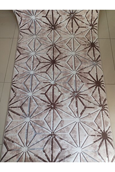 Venüs Kahverengi Halı Yıkanabilir Kaymaz Taban Dört Mevsimlik Salon, Banyo, Balkon Genç Odası Kesme Halı