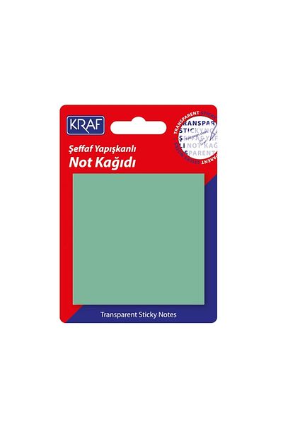 KRAF 7676tr Yapışkanlı Not Kağıdı 50yp.76x76mm. Şeffaf Yeşil