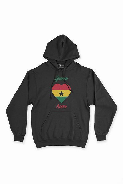Cix Hanorac negru Accra Ghana Flag Heart Heart