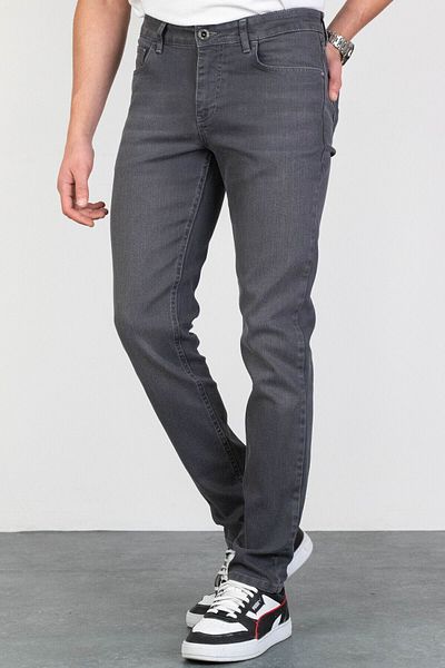HLT JEANS Dunkelgraue Slim-Fit-Jeanshose für Herren aus elastischem Lycra-Denim mit schmaler Passform, Hltvalgrey-k