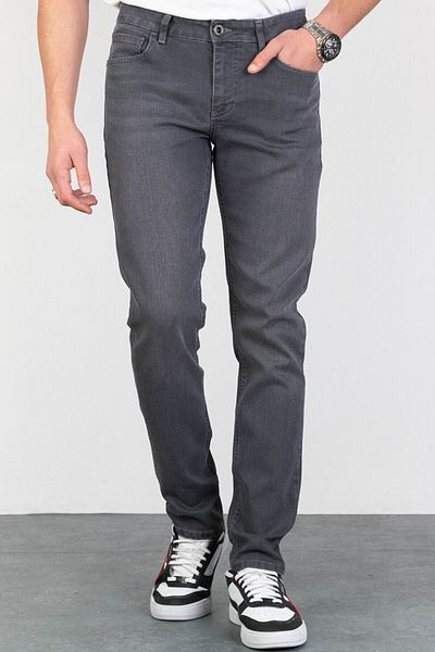 HLT JEANS Dunkelgraue Slim-Fit-Jeanshose für Herren aus elastischem Lycra-Denim mit schmaler Passform, Hltvalgrey-k
