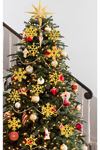 Antika Design 6-парене золоте сніжинка новорічна ялинкова прикраса 8x8 см Yol...