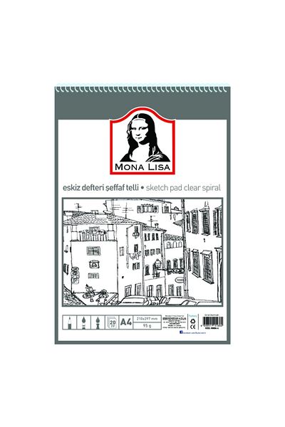 Monalisa Mn04-4 كراسة الرسم بسلك شفاف A4 95 جم 20 Yp