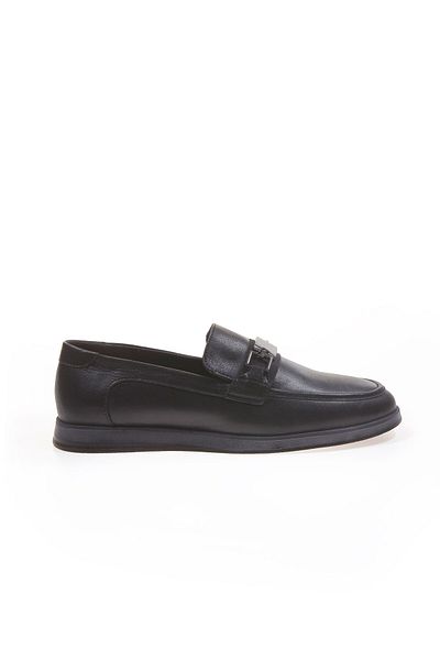 Vantaggio Ανδρικά Loafer παπούτσια Chase Black Buckle 100% γνήσιο δέρμα