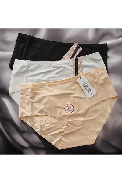 FK Alec Lingerie 3-Piece Oversize Large Size Laser Cut Cotton Daily Briefs Underwear