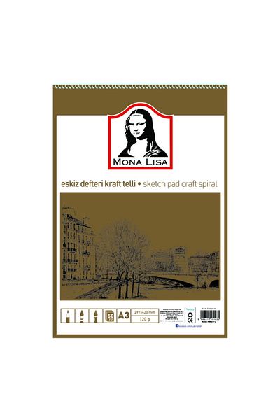 Monalisa Mn01-3 كراسة الرسم بسلك كرافت A3 120 جم 50 Yp
