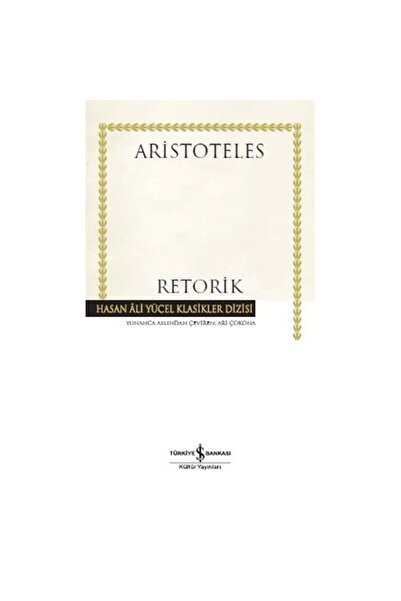 İş Bankası Kültür Yayınları Retorik -Aristoteles