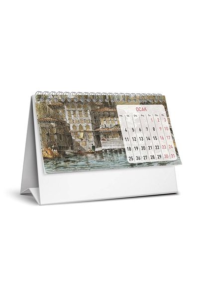 KESKİN COLOR Keskin Mtk-802 Carton Triunghiular Calendar de masă Gravura