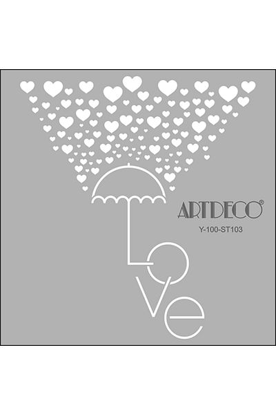 Artdeco Stencil 30x30cm Love Umbrella 103