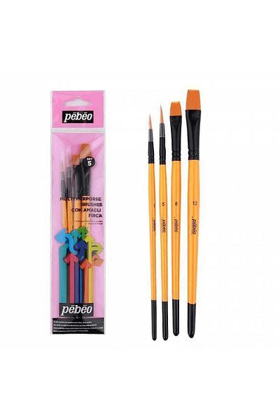 Pebeo Set-5 4 Pieces BrushSet- Multi-purpose