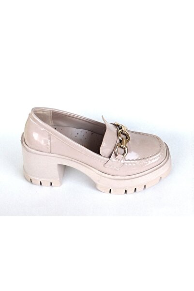 TREND Yüksek Taban Business Loafer Tokalı Ayakkabı Bej