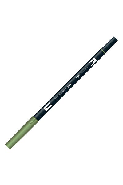 Tombow Ab-t Dark Olive 158 Model Double Ended Graphic Pen
