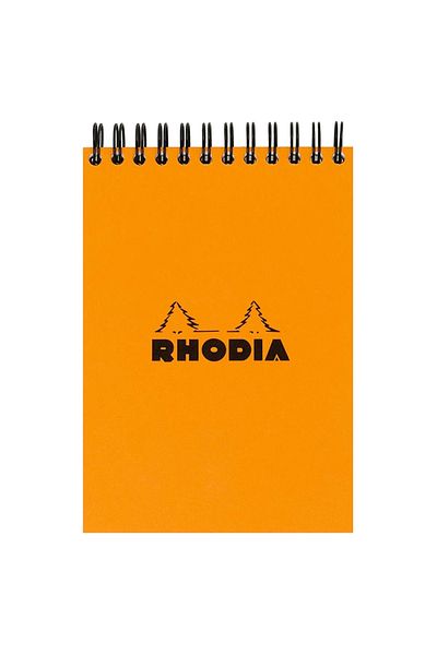 Rhodia Rhodia 105x148mm A-6 Checked Spiraled Memo Pad Orange Cover 80 Yp
