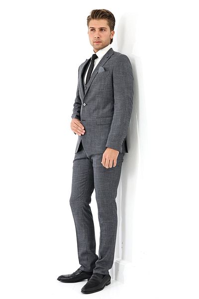 Presto بدلة Slimfit للرجال مع سترة 6 Drop Smoke 786-011