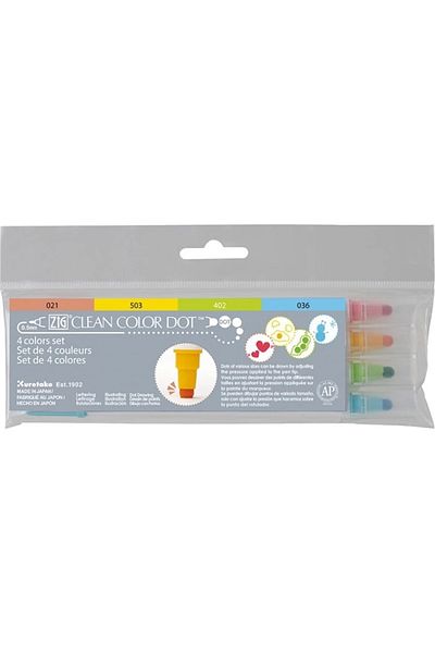 Zig Clean Color Dot Double Ended Marker Pen Set of 4