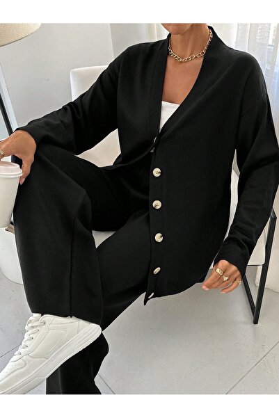 Cloudy Kids Női kötöttáru, gombos kardigán nadrág kétrészes szett