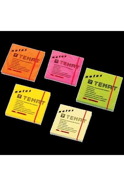 Temat Adhesive Note Paper (12 PCS) 75x75 Mm Highlighter Yellow