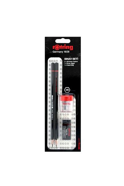 Rotring Rotring Exam Set (2b Pencil+pencil sharpener+eraser)