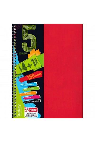 Mikro A4-150 YpEconomical 4+1 Bookmark School Notebook