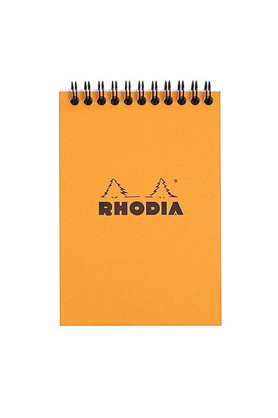 Rhodia Rhodia Rt16500 148x210mm A-5 Checked Spiraled Memo Pad Orange Cover