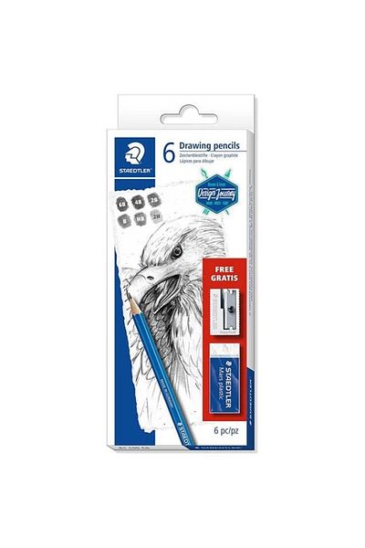 Staedtler 61 100 C6 Mars Lumograph Graduated Pencil Set 6 pcs
