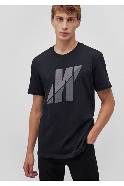 Mavi Schwarzes T-Shirt mit Pro-Logo-Aufdruck und normaler Passform – 0612174-900