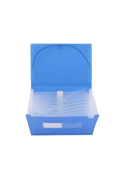 Genel Markalar Smato Dosya 12 Seperatörlü Lastikli Şeffaf Mavi W 3703