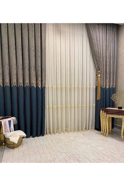 NİVEMESHOME شقائق النعمان الأخضر الزمردي 1/3 ستارة خلفية ضيقة Apm