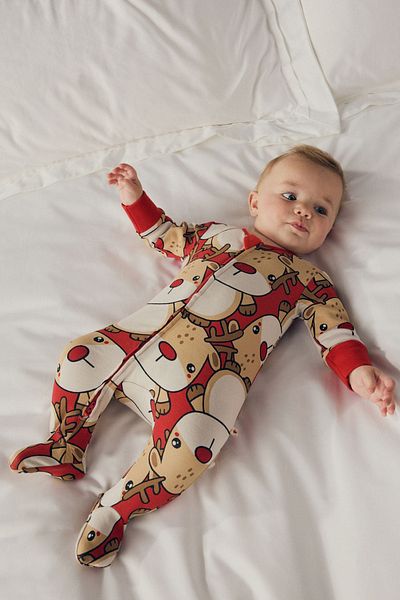 Next Baby 100% Organic Cotton Character Patterned New Year's Jumpsuit Alyn77789