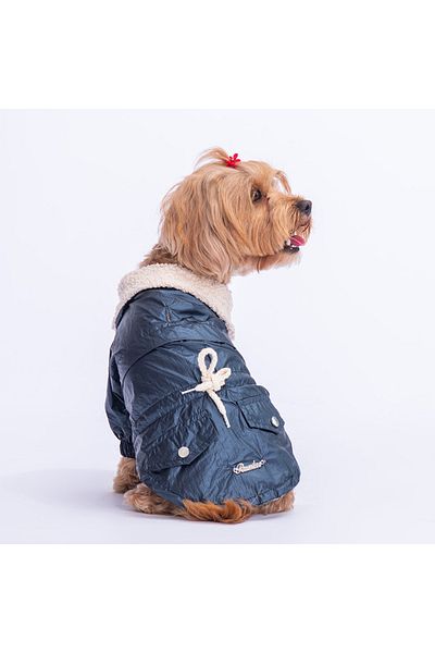 Pawstar Navy Blue Brillante Dog Coat Dog Raincoat Dog Apparel Dog Dress