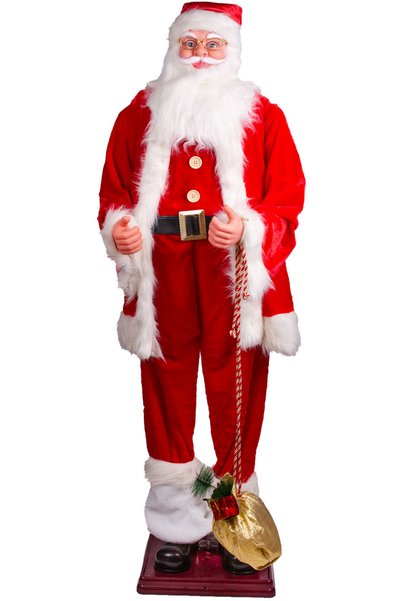 Herdekora Yılbaşı Noel Baba, Büyük Boy, Kırmızı - Hareketli, Müzikli, 200 cm