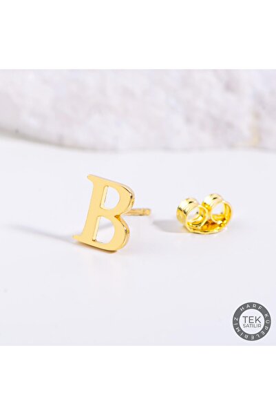 GOLDKUPE 14 Ayar Altın B Harf Küpe 0,45 gr