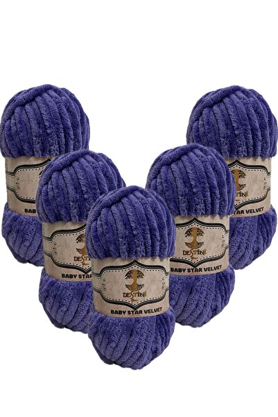 destini خيط حياكة مخملي سميك محبوك يدويًا 100 جرام 45 متر كروشيه ناعم منفوش 10 - أسياخ 12-13