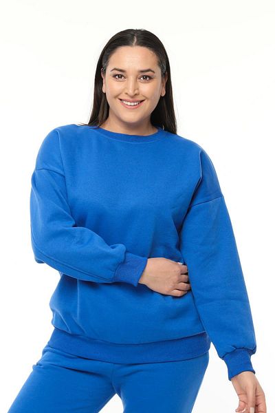 Ebsumu Hanorac de damă cu mărime mare Basic Charmed Blue
