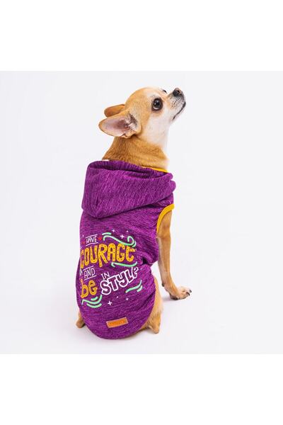 Pawstar Mor Style Kapşonlu Kedi Köpek Tişörtü - Kedi Köpek Kıyafeti