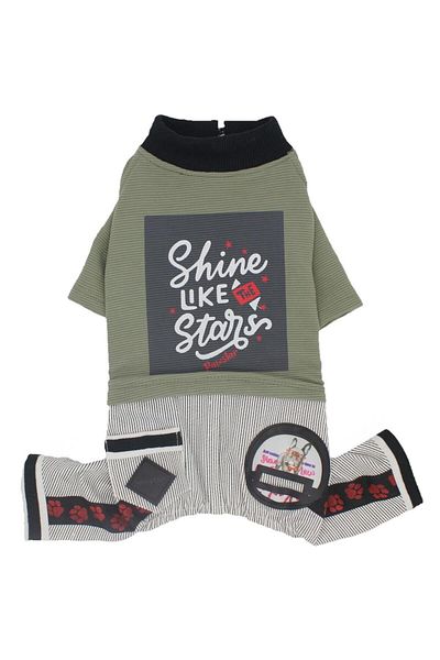Pawstar Khaki Shine Jumpsuit Cat Dog Jumpsuit Cat Dog Outfit