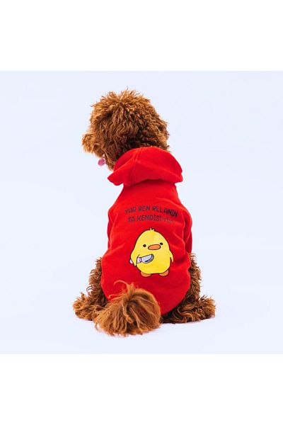 Pettrend Red Duck Hoodie Sweat Cat Dog Sweat Cat Dog Outfit